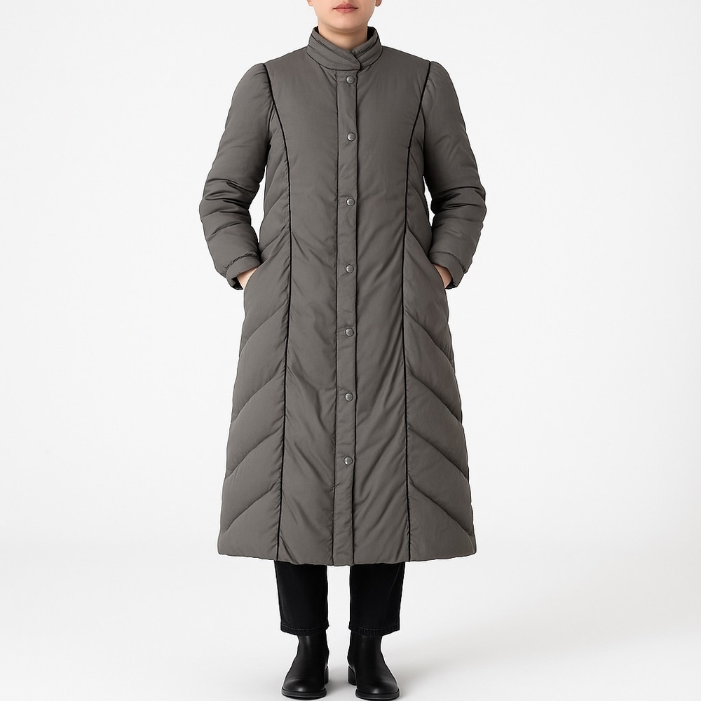 Fleet Street Vintage Gray Down Quilted Puffer Coat Womens L